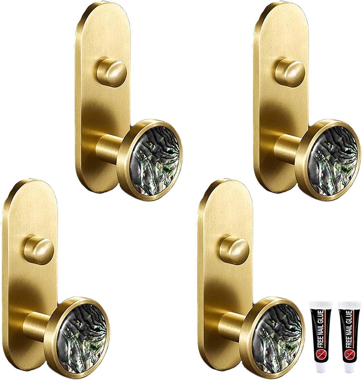 MOPAHCVT Clothing Racks Coat Hook,no Drilling Required, Brass Finish, Waterproof and Rust-Resistant(Color,82mm)