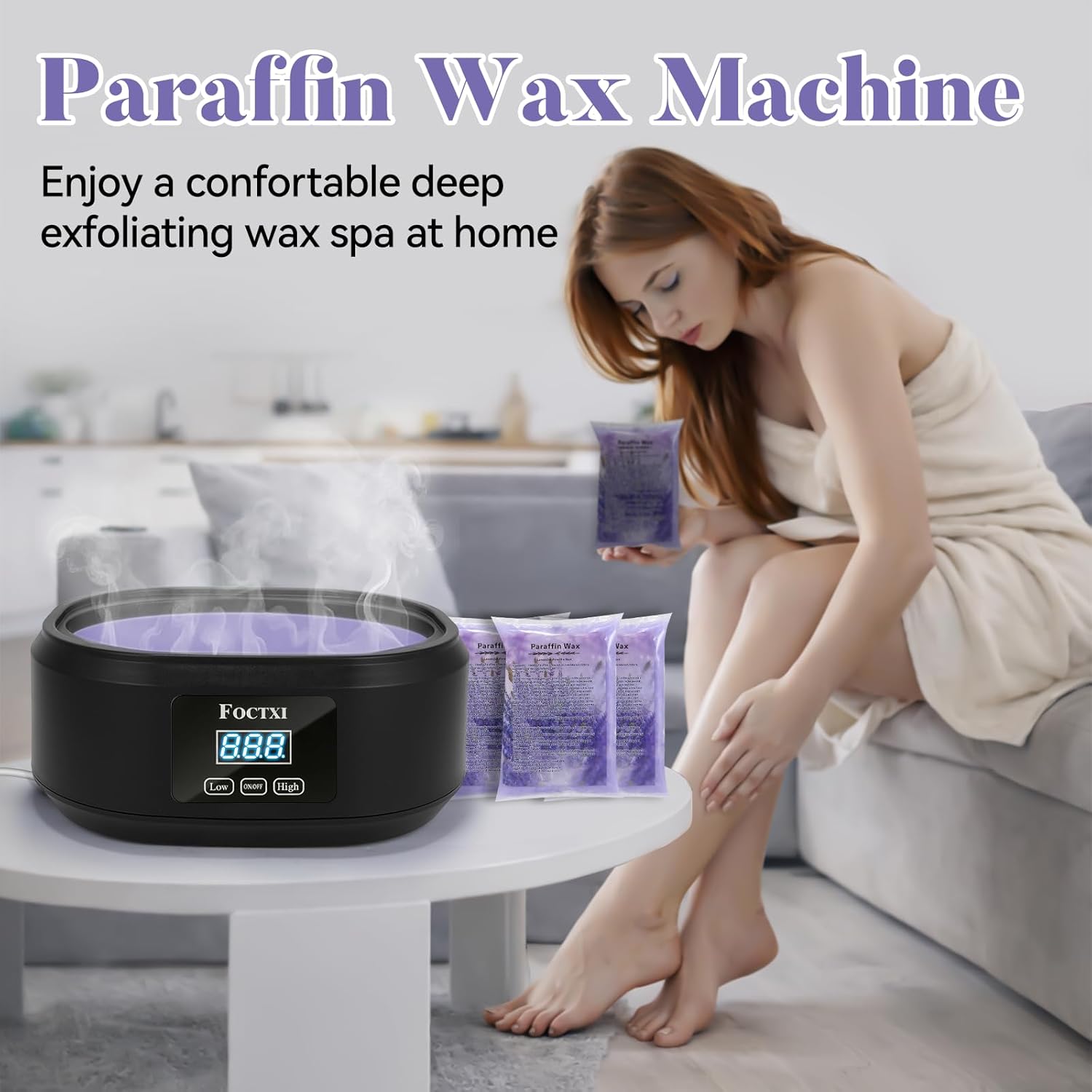 Paraffin Wax Machine for Hand and Feet - 3500ml Paraffin Wax Warmer Moisturizing Kit Auto-time and Keep Warm Paraffin Hand Wax Machine with 8Pack Refills, Ideal for Home Paraffin Baths - Image 7