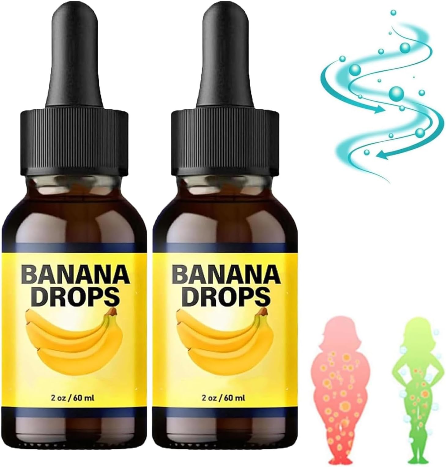 2pcs Banana Drops, Banana Original Drops for Women and Men (60ML x 2)