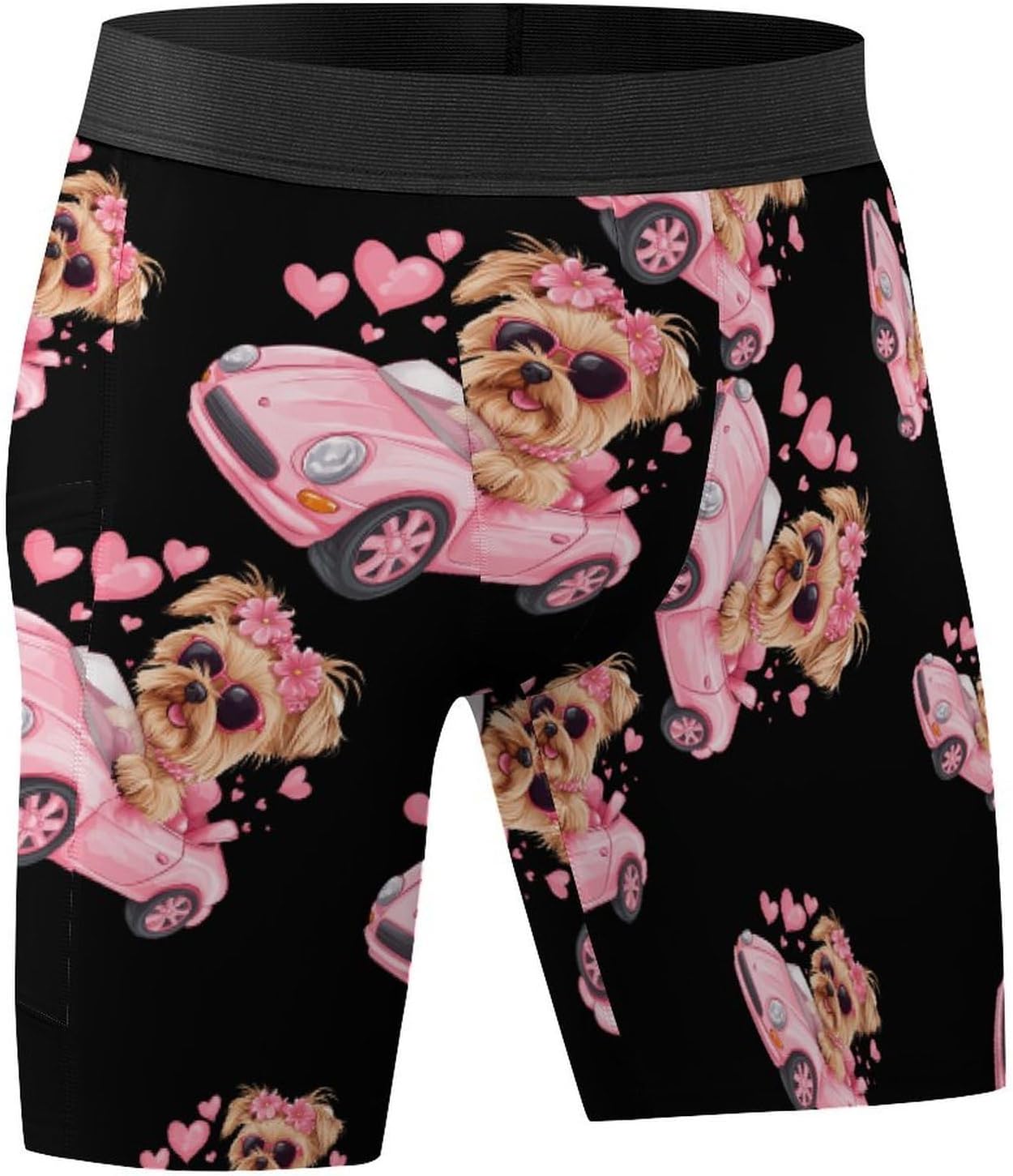 Yorkshire Terrier Sports Car Compression Shorts for Men Athletic Quick-Drying Running Shorts Performance Underwear XX-Large (xx_l)
