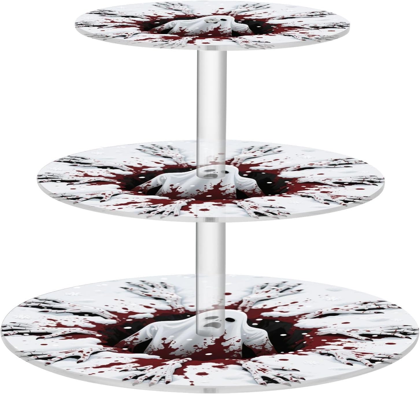 Coming Out of The Snow Ground Transparent Acrylic Tray Waterproof Three-Layer Pallet Store Sundries in The Entrance Hall Base para Postres