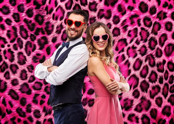 Fondo fotográfico estampado leopardo rosa 7x5 ft miniatura 5
