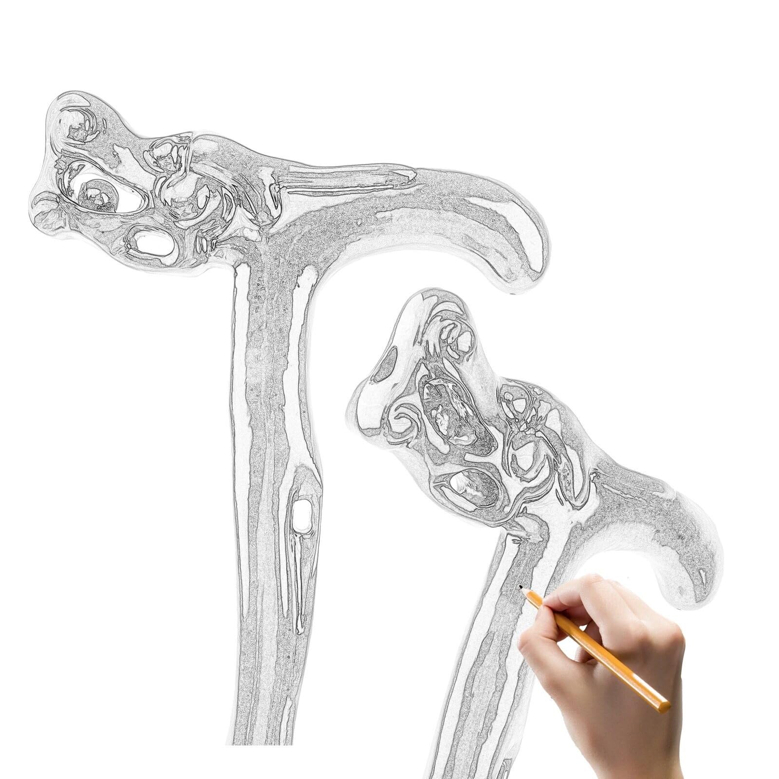 Bastoni da Passeggio in Legno a Forma di Drago, con Impugnatura Ergonomica e Punta in Gomma Antiscivolo, Bastone Decorativo di Lusso Cospaly per Uomo e Donna 88 Cm