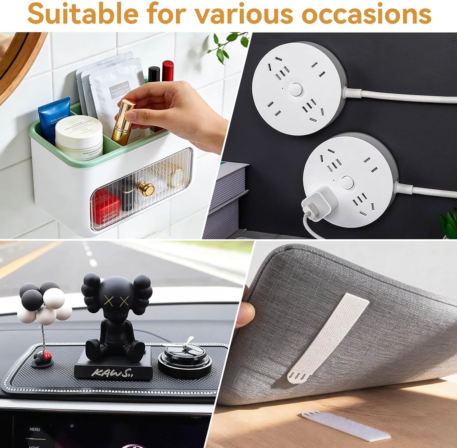 Heavy Duty Picture Hanging Strips, 24-Pairs(48 Strips) - No Damage Wall Hangers Without Nails, Adhesive Strip Kit, Picture Frame Hangers for Framed, Posters, and Home/Office Decor