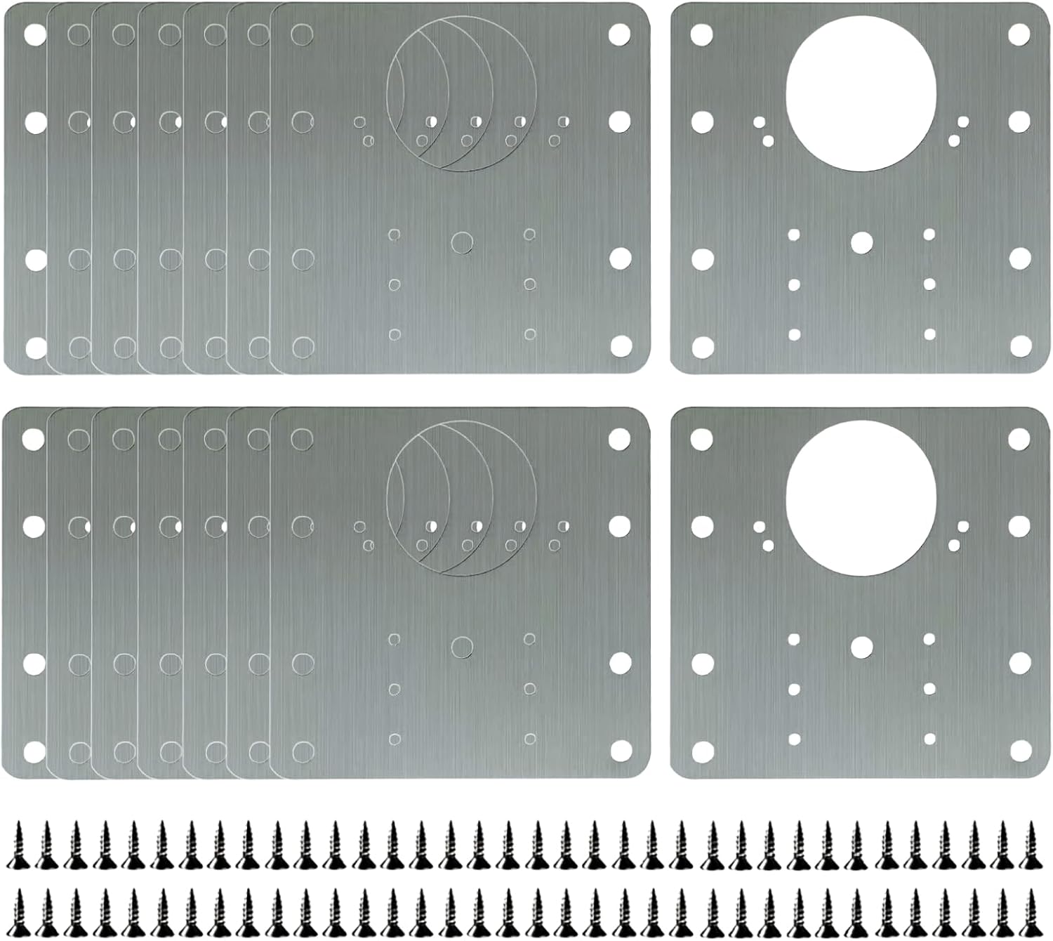 16-Pcs Cabinet Hinge Repair Plate: UKFMLNL Stainless Steel Hinge Fixing Plate, Cabinet Door Hinge Repair Plate Kit, Suitable for Repairing and Fixing Detached or Loose Cabinet Doors at Home