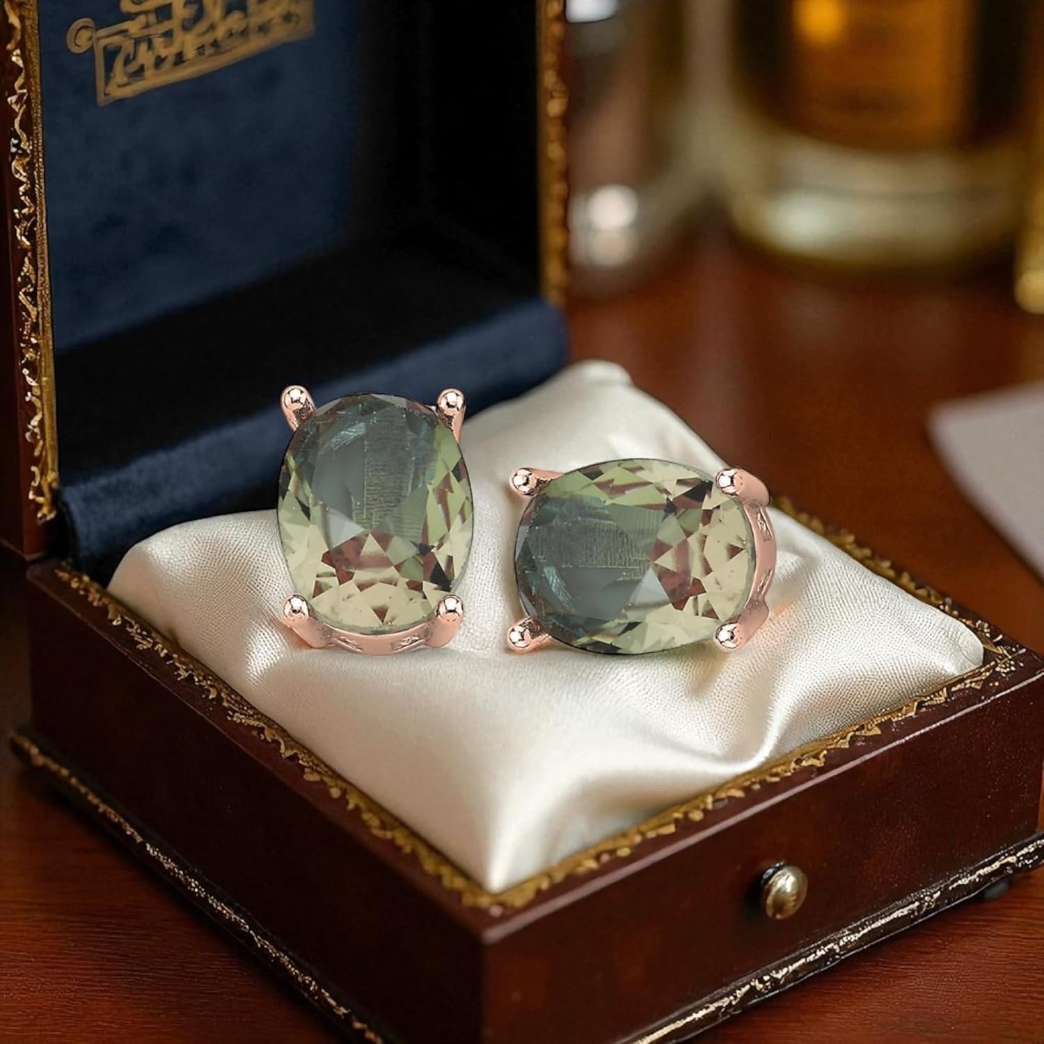 GARVIS Sultanit Solitaire Stud Earrings; 925 Sterling Silver Studs: Color Changing Diaspore Gemstone: For Women - Anniversary, Valentine’s Day, Birthday, Christmas, Hypoallergenic Jewelry Gift, Rare Turkish Zultanite Gemstone