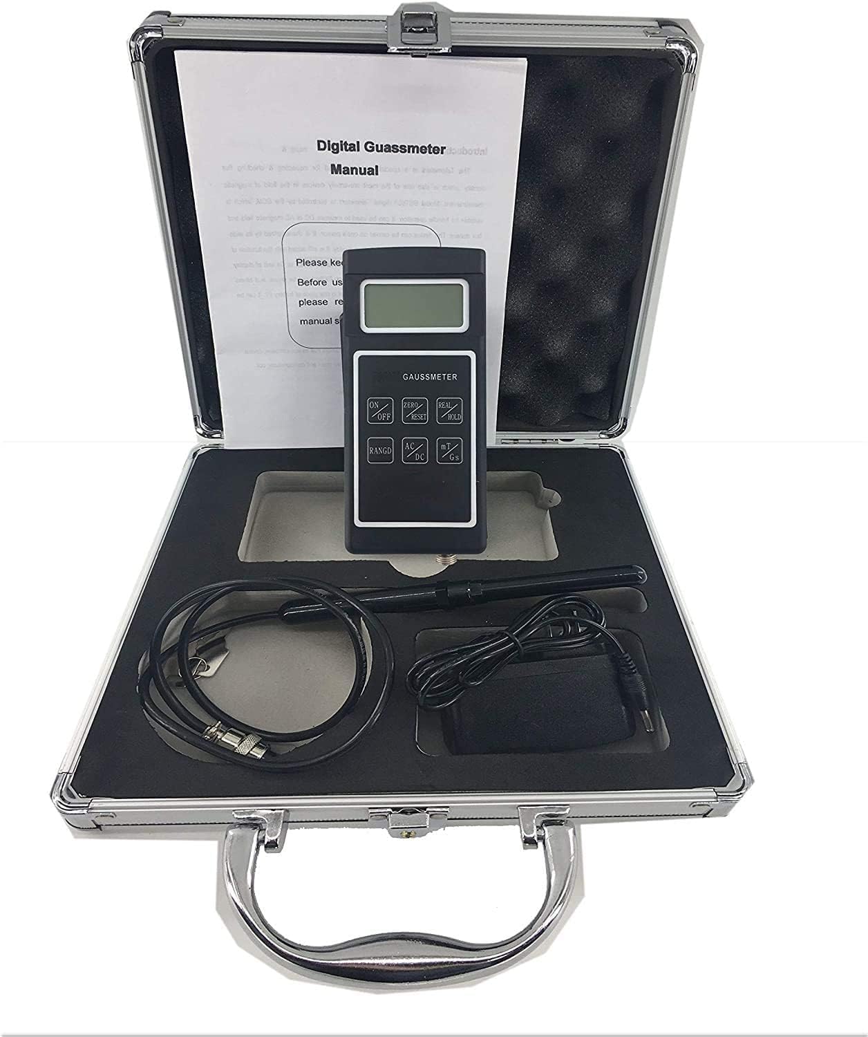 AC/DC Tesla Meter Handheld Magnetic Field Strength Meter With 0.1mT Sensitivity DC And AC Field Range 0~200mT~2000mT For Transformer Maintenance Electronic Component Testing Energy Development