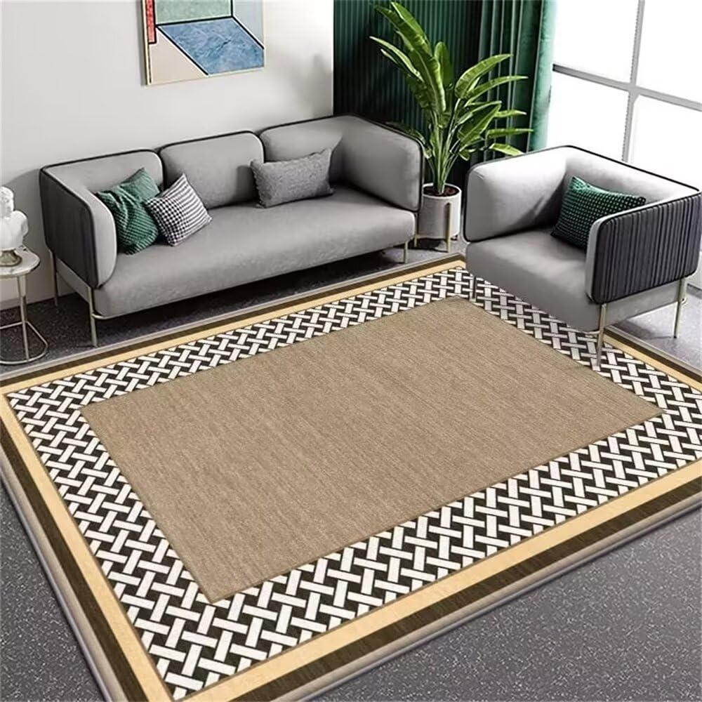 Tapis de sol salon maison jaune 140x200 déco salon molleton cristal