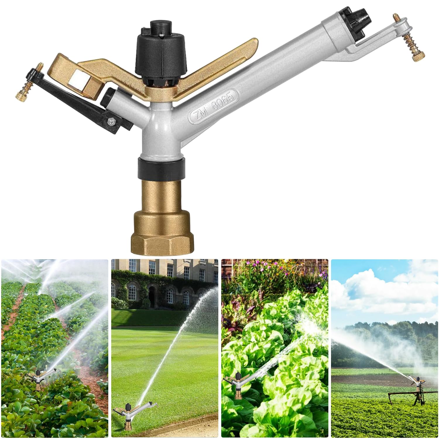 Langstrecken-Sprinkler, 3,8 cm Rasensprenger, Sprinkler für Hof, große Flächenbewässerung, Bewässerungsspritzpistole, Landwirtschaft, Bauernhof-Bewässerung, Schlagregner