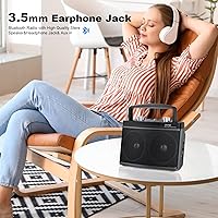 Vista 2 de Radio AM FM portátil con la mejor recepción, radio transistor con enchufe Bluetooth en pared o funciona con batería, conector para auriculares