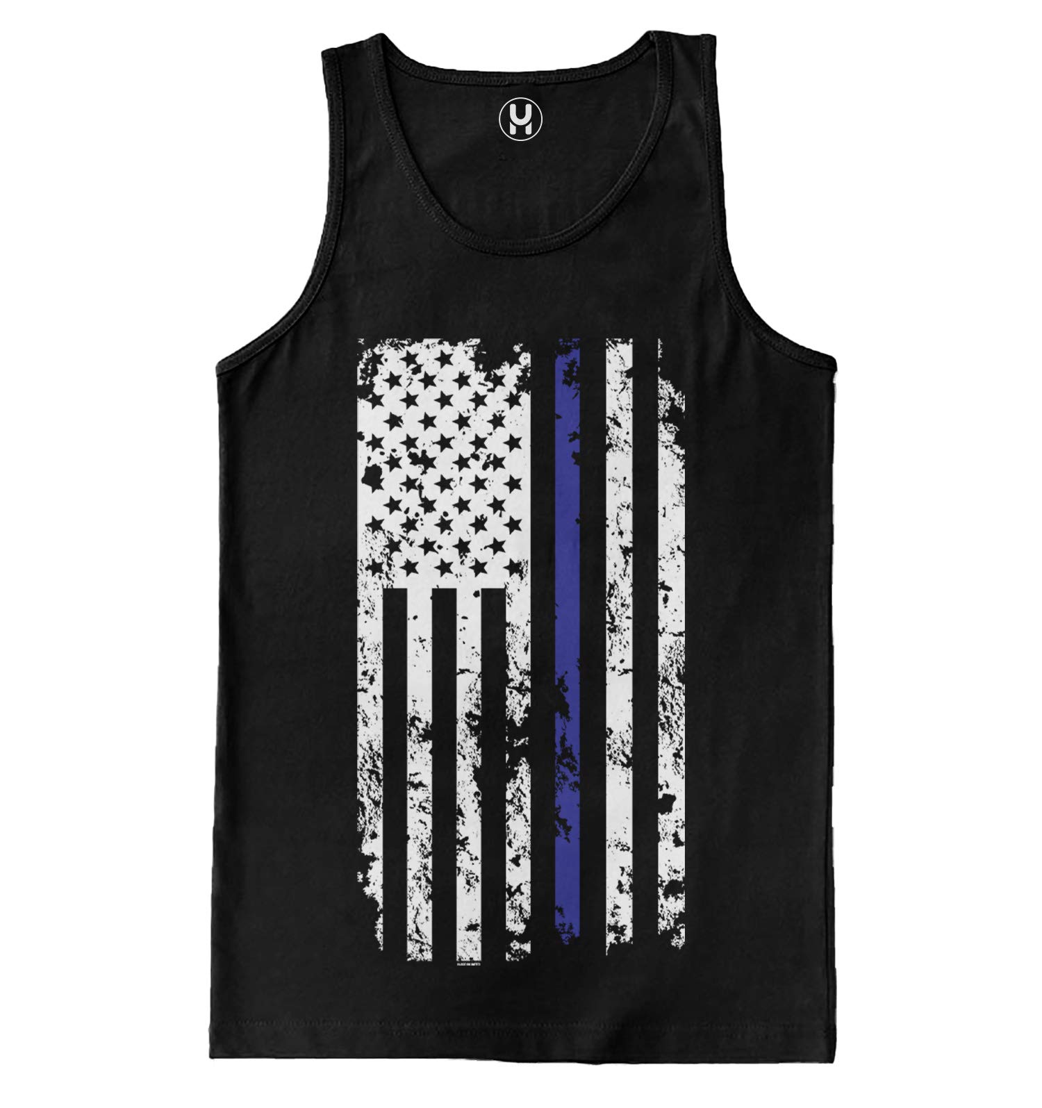 Haase Unlimited Blue Line American Flag - Support Cops Police Men's Tank Top