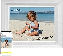 Aura Mason WiFi Digital Picture Frame | Wirecutters Best Digital Frame for Gifting | Send Photos from Your Phone | Quick, Easy Setup in Aura App | Free Unlimited Storage | White