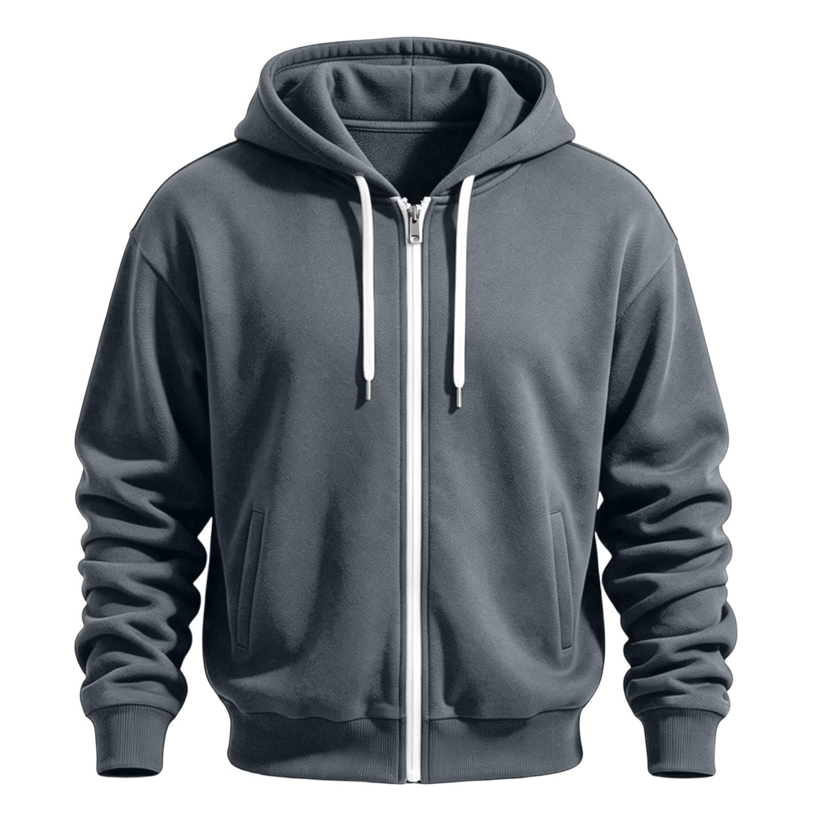 Sweatjacke Herren Kapuzenjacke Hoodie mit Reißverschluss Bequeme Übergangsjacke Winter Kapuzenpullover Trainingsjacke Einfarbig Sweatshirt Streetwear Sportjacke Lässig Mantel Sweatshirtjacke