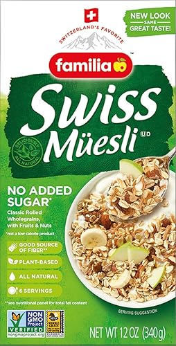 Miniatura 10 de Familia Swiss Muesli Cereal sin azúcar añadido, caja de 12 onzas (12 onzas (paquete de 2))