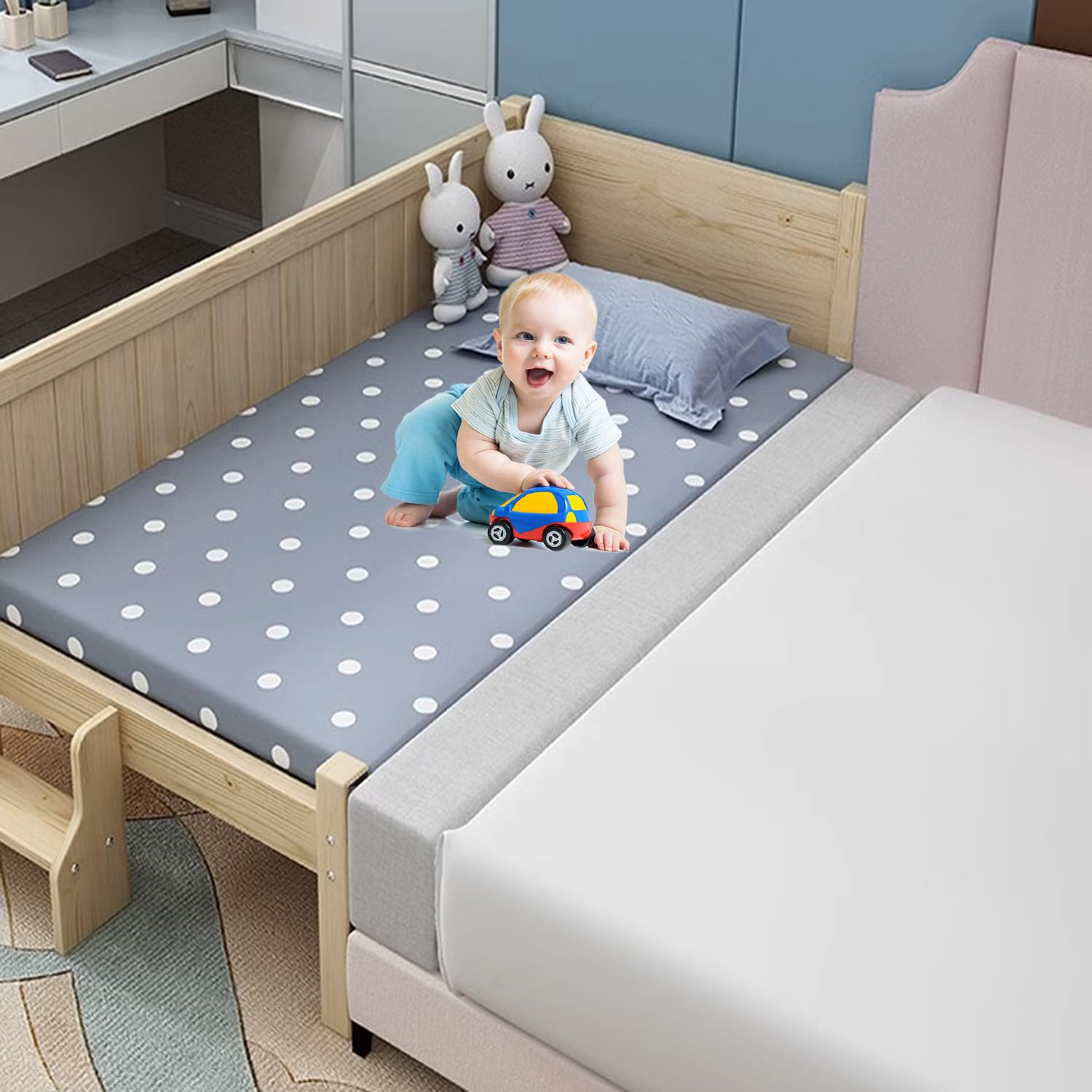 Riempitivo Per Spazio Letto In Schiuma Con Fodera Rimovibile - Connettore Per Materasso - 4