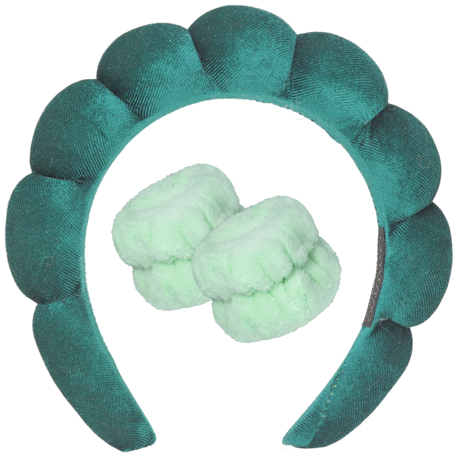 DRESHOW Spa Headband for Washing Face Wristband Set Sponge Soft Terry Cloth Makeup Skincare Non Slip Headband for Women