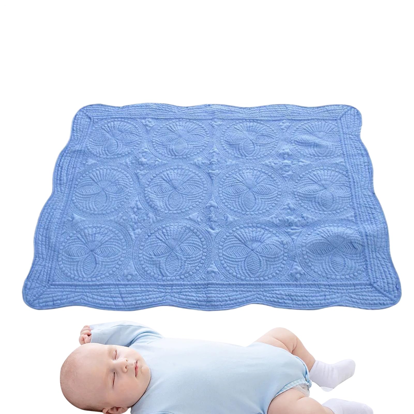 Couverture d'emmaillotage piquée et lavable pour berceau