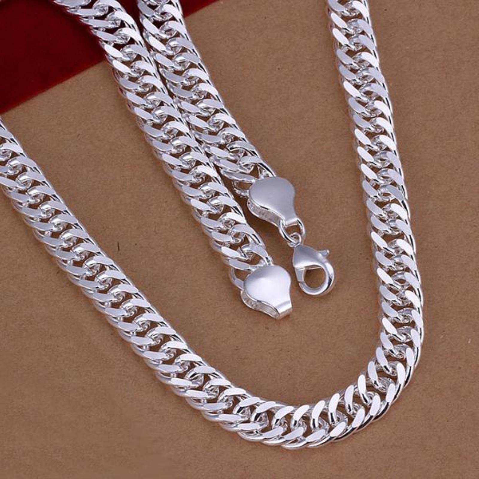 CXWK 925 Sterling Silver Jewelry Set Boy Men's Necklace Bracelet