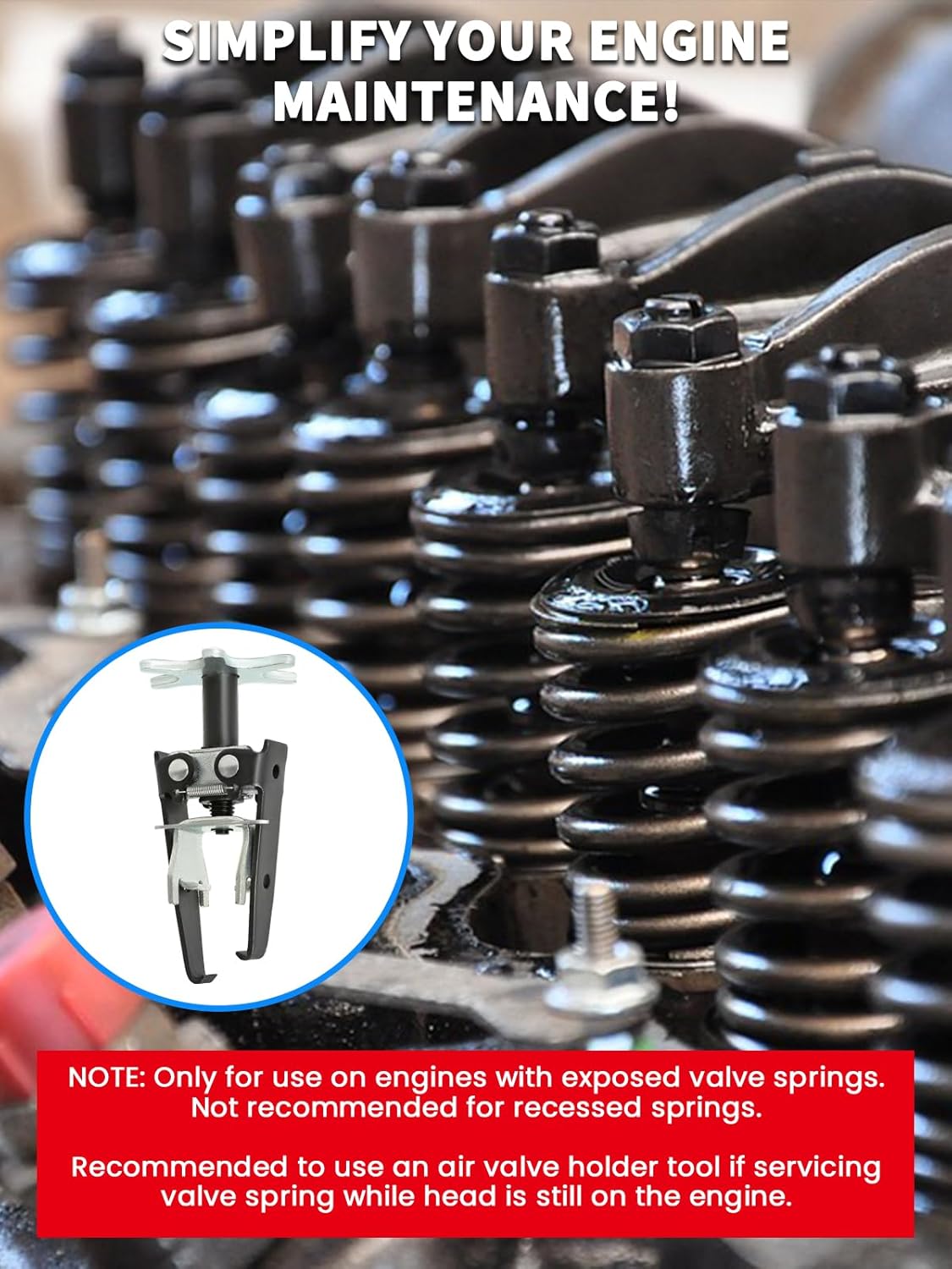 Overhead Valve Spring Compressor Universal Automotive Engine Removal Repair Install Tool for Quick Removal of Valve Springs Valve Spring Compressor