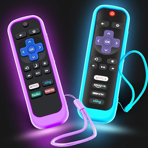 Paquete de 2 fundas para mando a distancia Roku, funda para Hisense Roku TV Steaming StickExpress Universal Repuesto Controller Funda de silicona