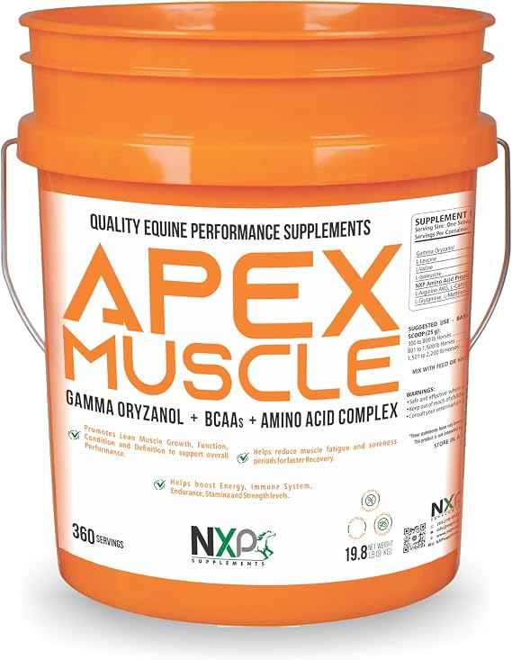 APEX Muscle Horse Supplement, Body & Strength Builder for Horses, Energy, Endurance, Recovery Support, 19.8 lb.
