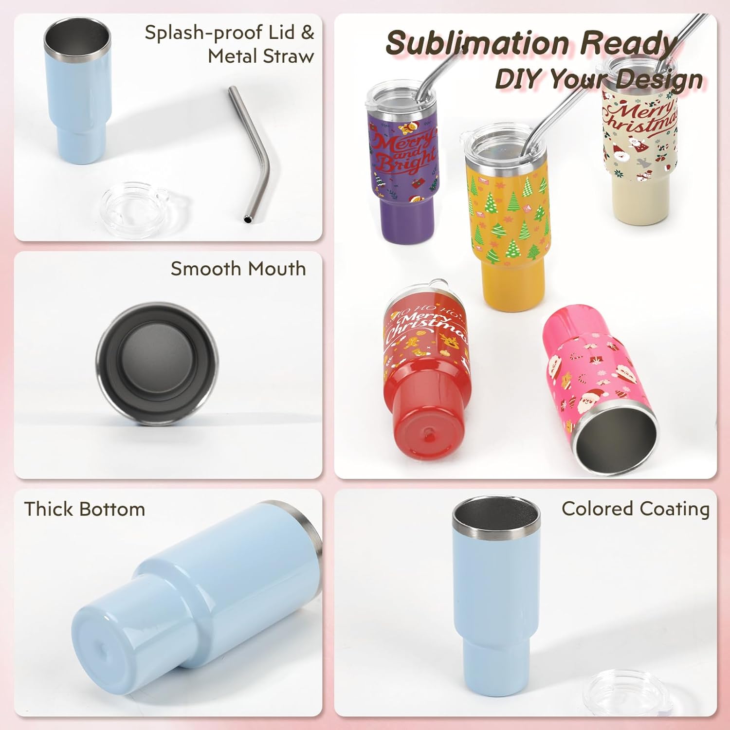 Cute Shot Glasses Set with Straw 2 oz, Mini Shot Tumbler with Lid and Straw, Kawaii Insulated Tumblers for Espresso Coffee Spirits Cute Stuff Funny Gifts (12 Pack)
