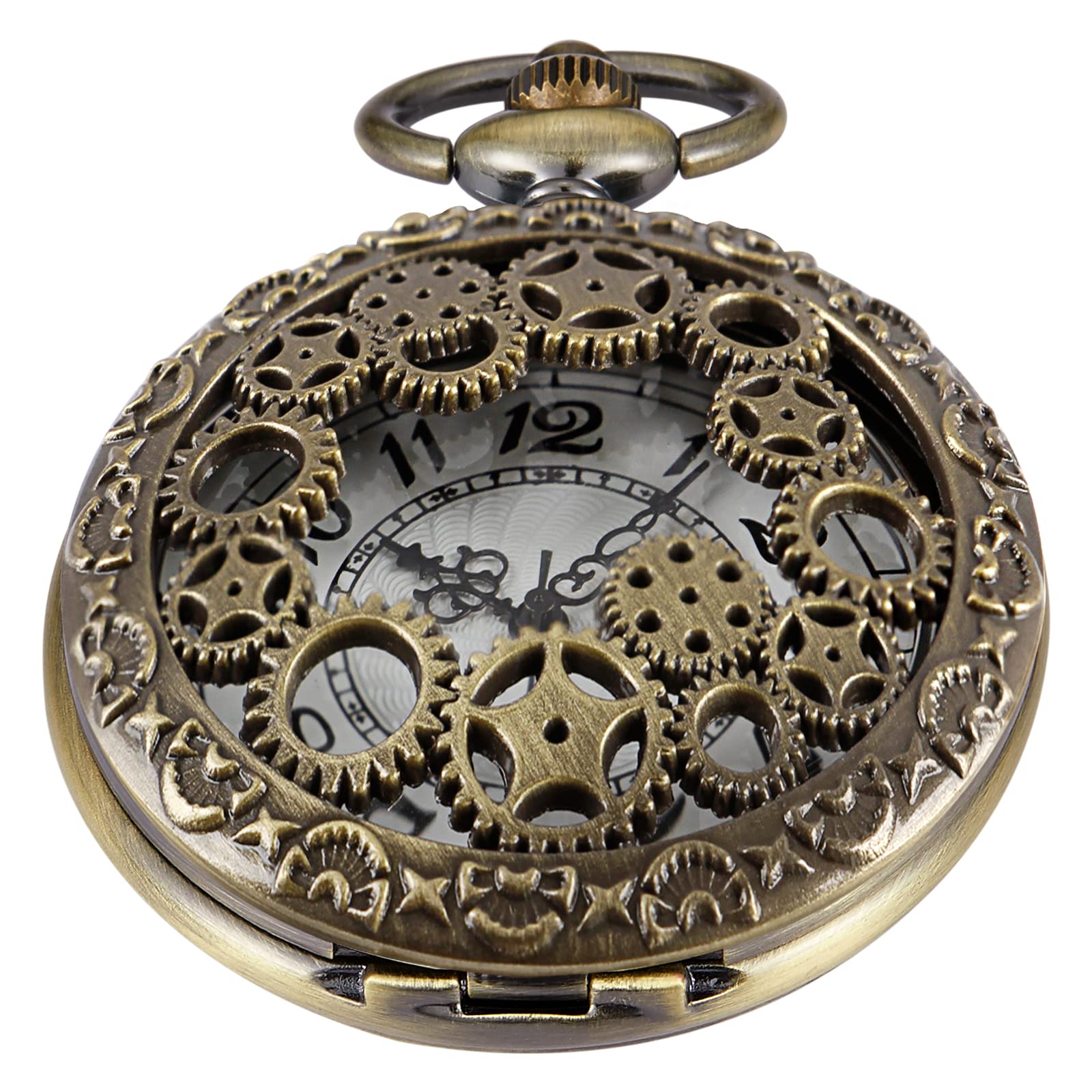 Transparent Glass Cover Quartz Pocket Watch Roman Digital Analog Display Pendant Clock with Necklace, CF109, (B09H1ZF8WZ) Amazon Price History, Amazon Price Tracker