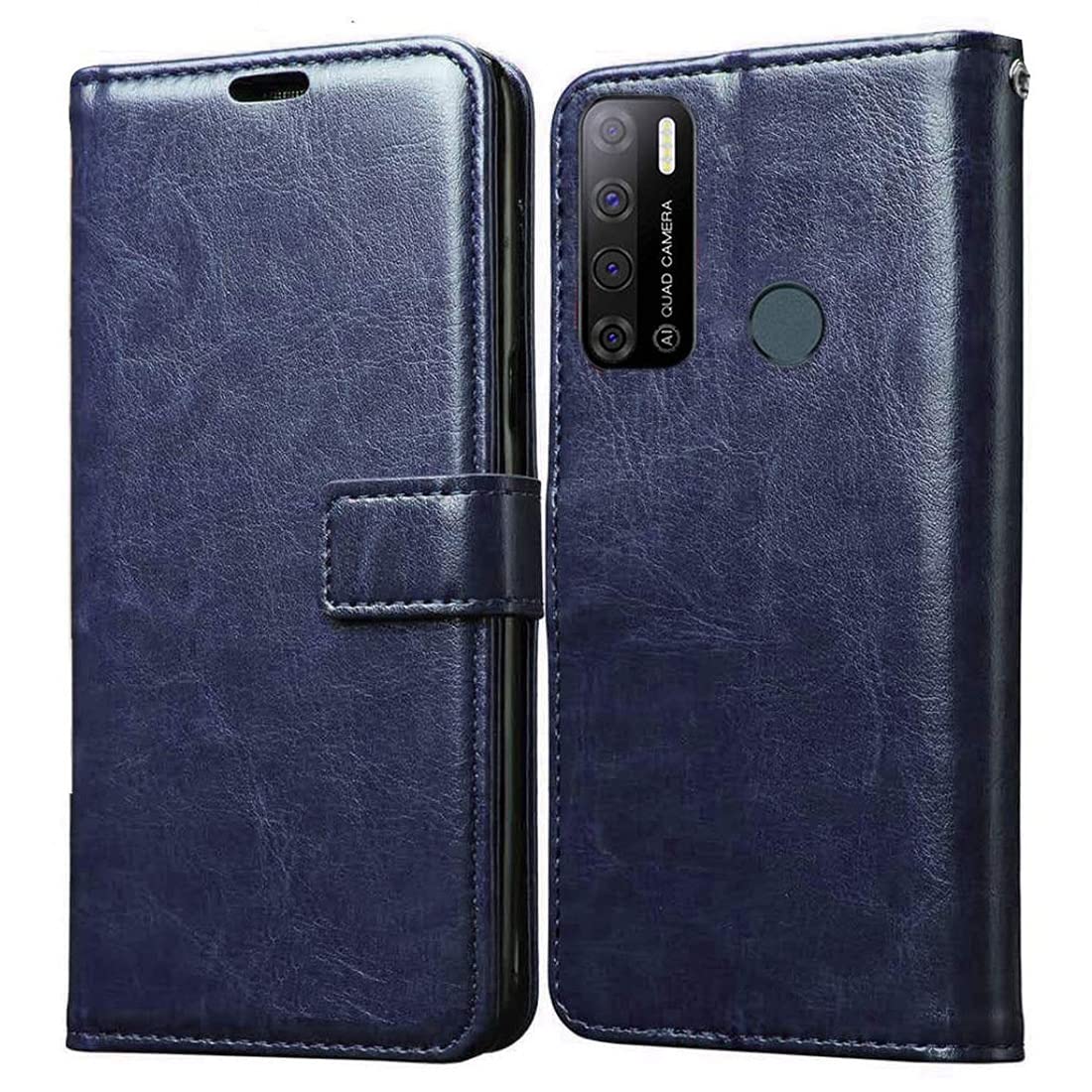 Amazon Brand - Solimo Flip Leather Mobile Cover (Soft & Flexible Back case) for Tecno Spark Power 2 (Blue) (B08FDCL883) Amazon Price History, Amazon Price Tracker