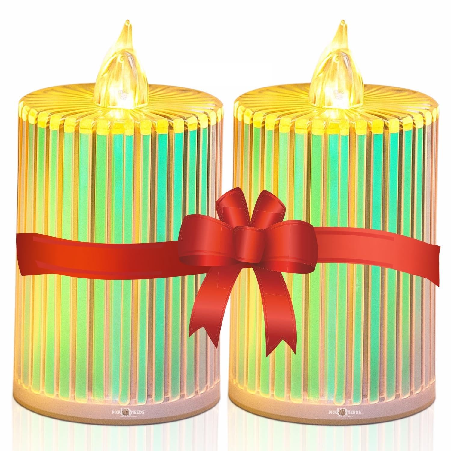 Pick Ur Needs Flameless LED Candle Light with Warm Yellow Flickering Artificial Candle for Home Decor, Festival & Romantic Lighting Pack of 2-image-29
