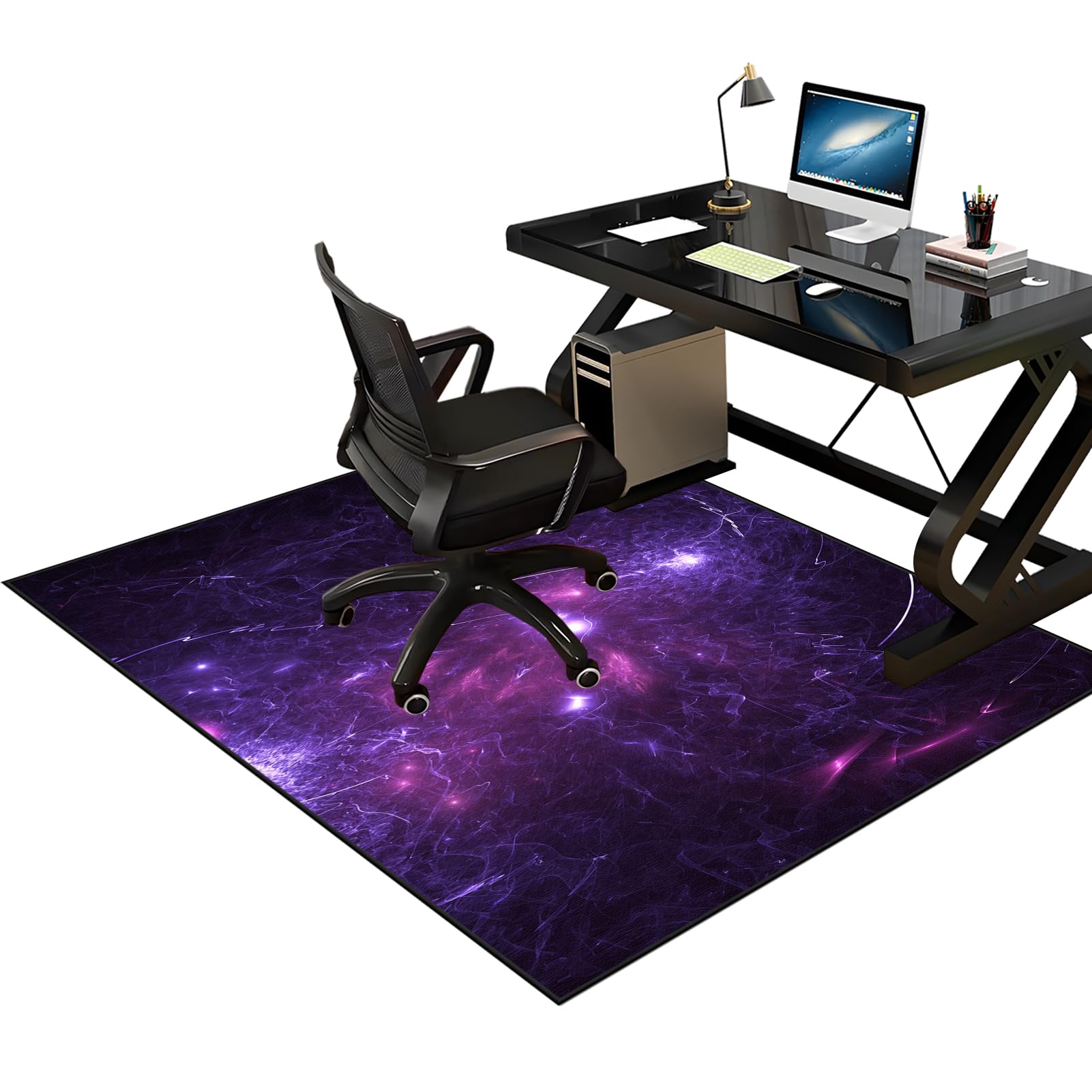 90 x 120 cm Teppich-Stuhlmatte, Bodenschutzmatte für Hartböden, Gaming Teppich Stuhlunterlage, Schreibtischstuhl Unterlage für Laminat, Bürostuhl Matte für Bodenschutz, Bürostuhlunterlage Teppich