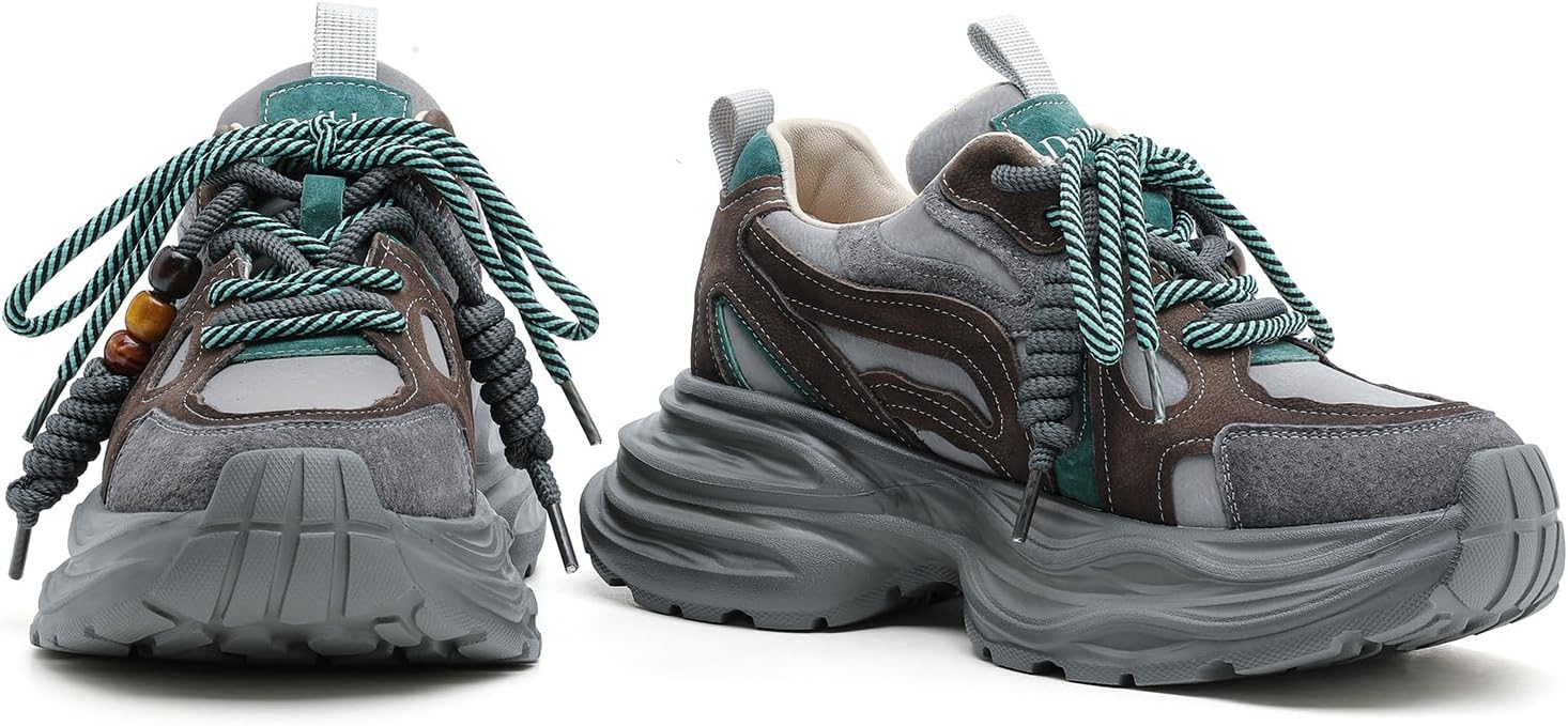 Drikler Women's Women Chunky Platform Running Shoes Breathable Lightweight Walking Sneakers Comfortable Casual Tennis Dad Shoes - Image 4