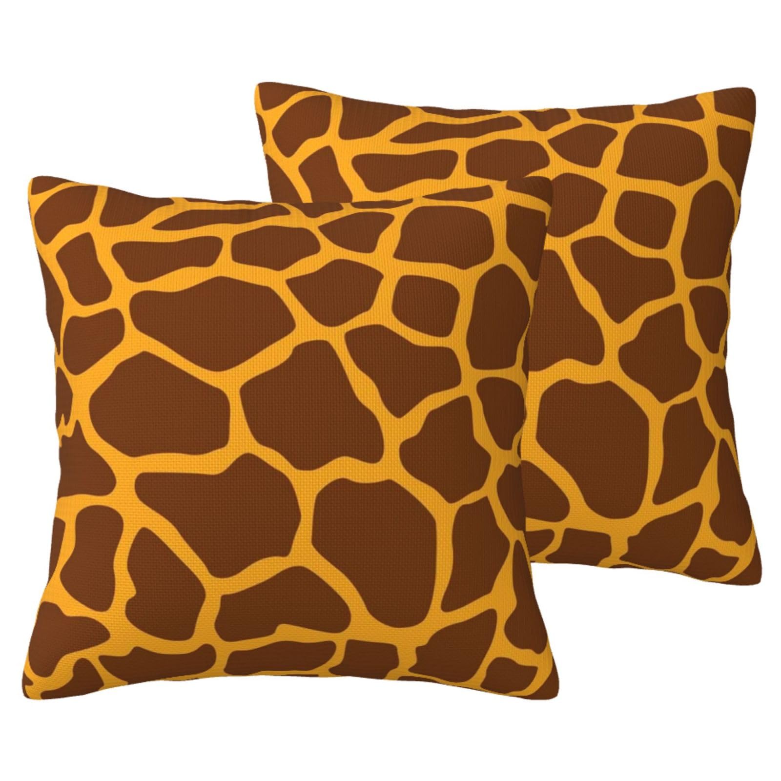 Housses de coussin girafe en lin synthétique pour décorer un salon cocooning
