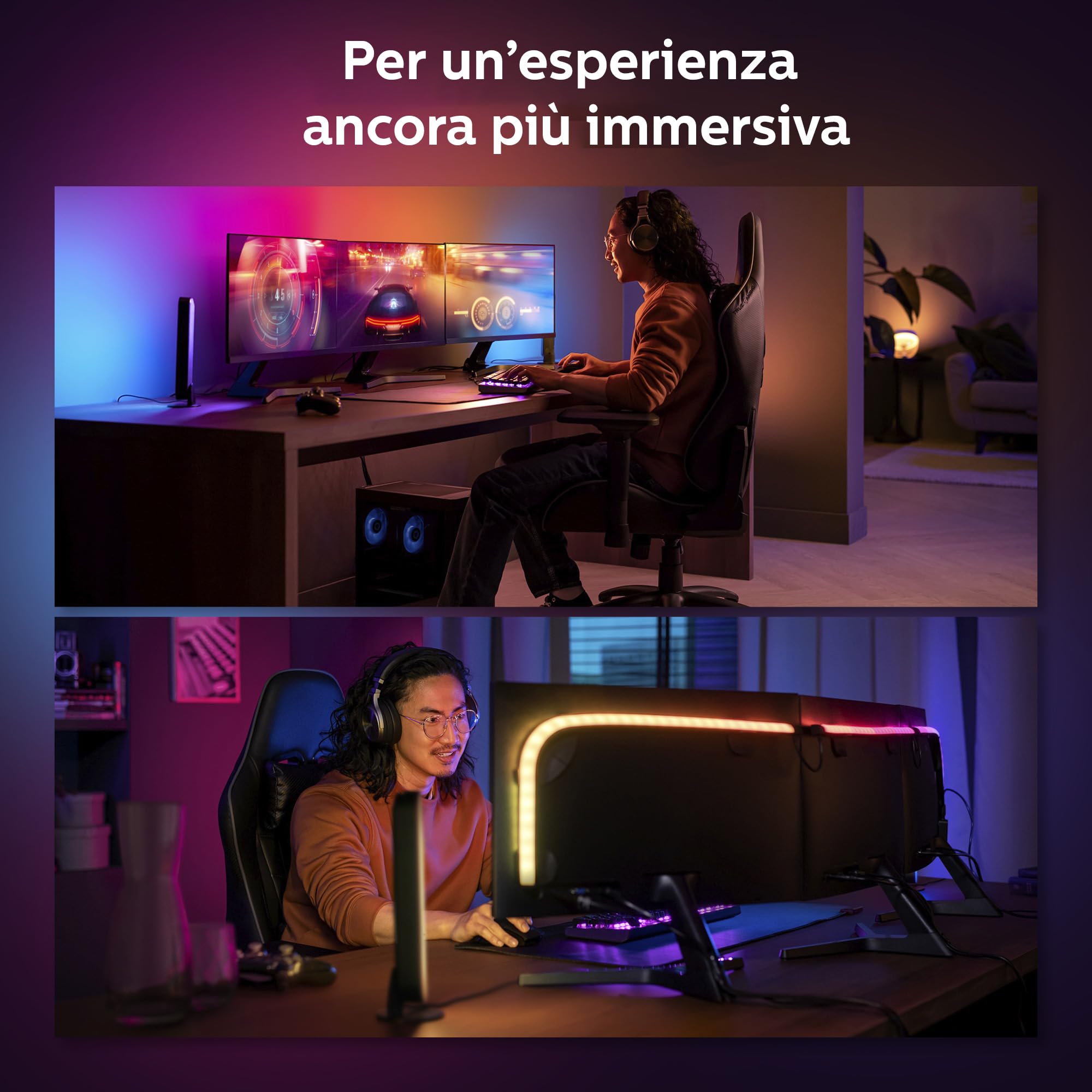 Philips Hue Play, Lightstrip Gradient per Pc, 24-27", 18W