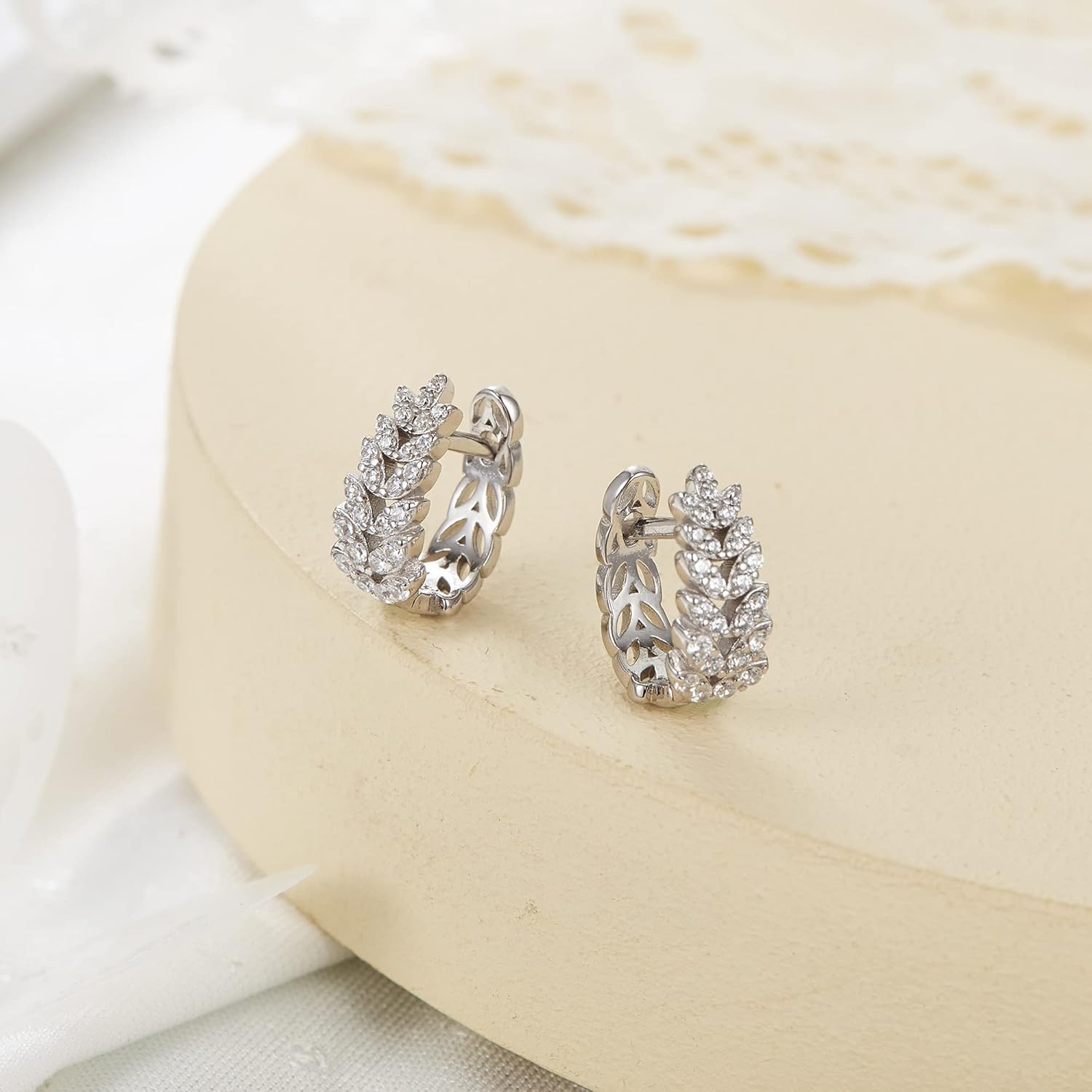 FANZE Murano Style Glass Hoop Earrings for Women,Dainty Daisy Flower Earring Boho Statement Trendy Jewelry Anniversary Birthday Graduation Gifts for Her - Image 5