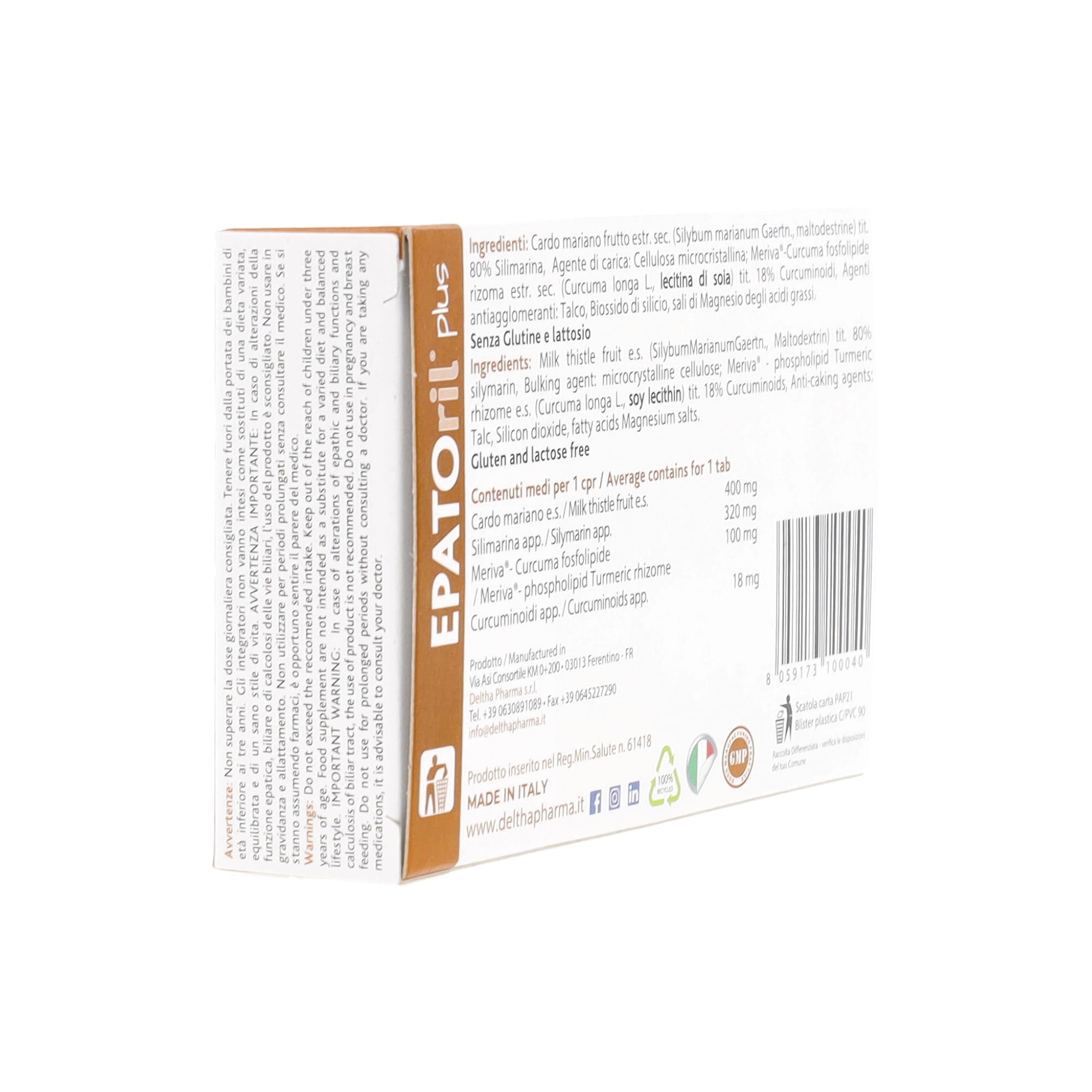 Deltha Pharma - Epatoril Plus Integratore per il Fegato 30 Compresse - 932677368