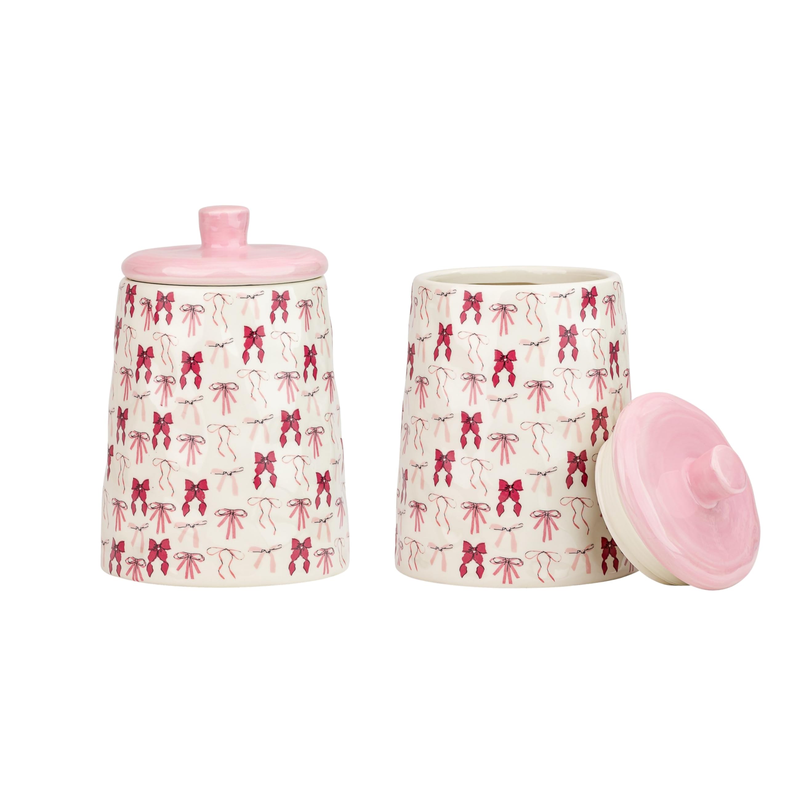 10 Strawberry Street Scarlet & Blush Bow / Large / 42.6 fluid_ounces Food Jars & Canisters