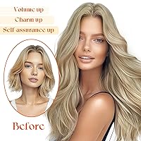 Vista 6 de Sunny - Extensiones de cabello humano real, con cable/hilo y clips ajustables, aplicación invisible, 2.82 onzas, 12 pulgadas, color rubio cenizo