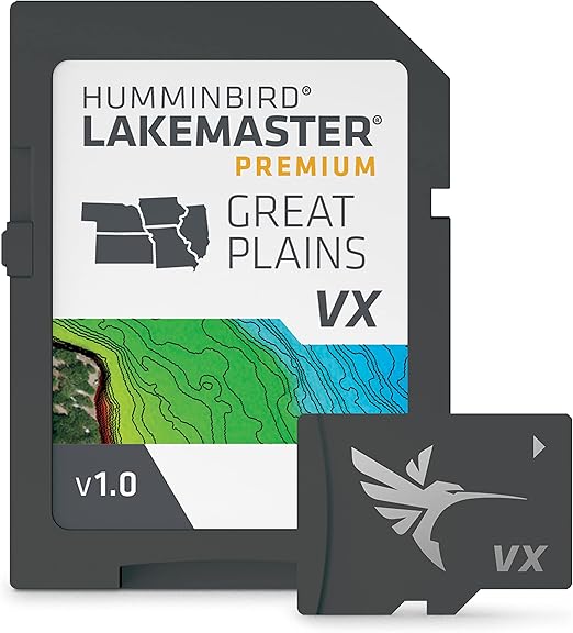 Humminbird LakeMaster Premium Great Plains V1 Map SD Card for Fish Finders