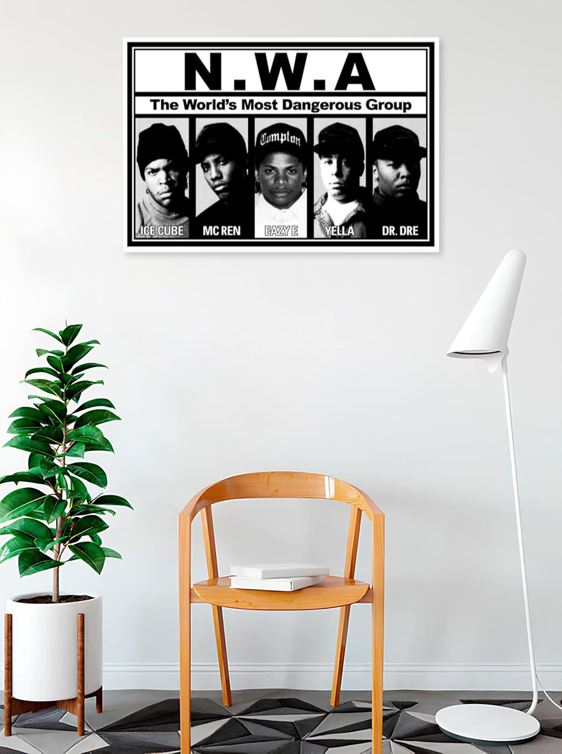 BUY ART FOR LESS Officially Licensed N.W.A. Lineup Art Poster - 36 x 24 Inch - Decorative Print - Poster Paper - Ready to Frame