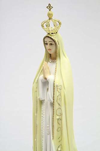 Miniatura 4 de Vittoria Collection Figura de escultura de estatua de Nuestra Señora de Fátima, Virgen María y Virgen de Fátima, de 16.25 pulgadas, hecha en Italia,
