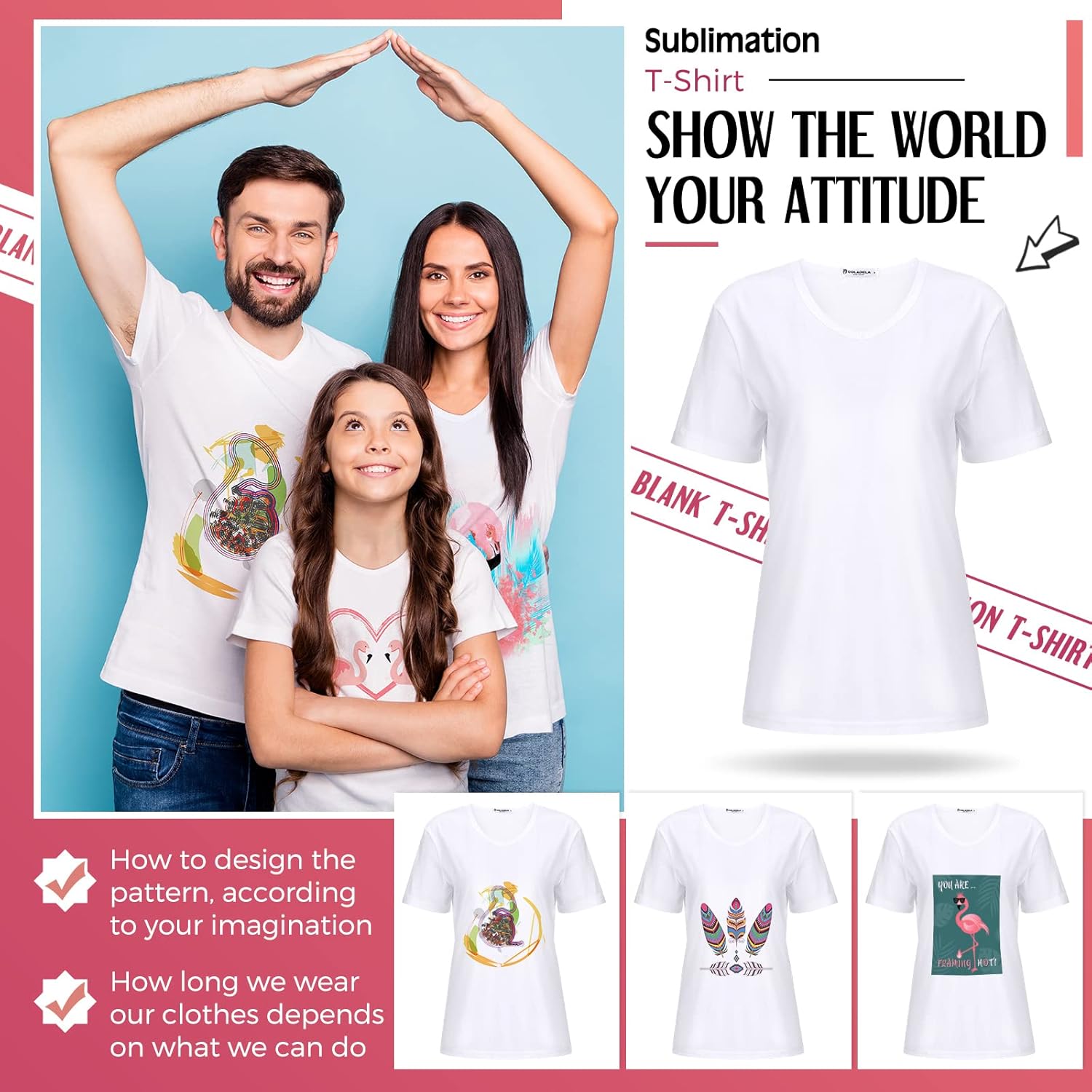 Tarpop Women's V Neck Sublimation T-Shirt 4 Pack White V Neck Blank T-Shirt Short Sleeve Shirts for Women Blouse - Image 5