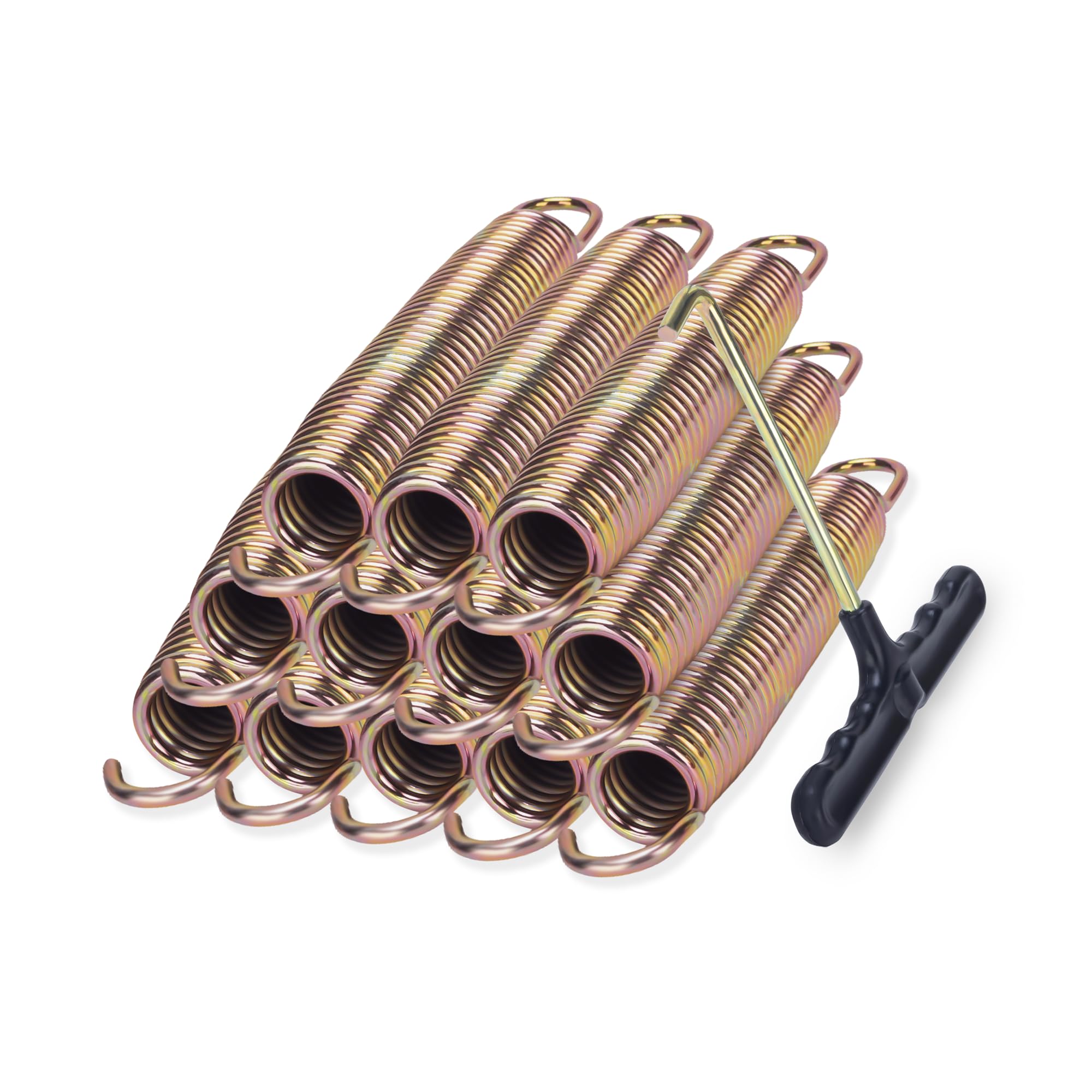 Photo 1 of LOIUO Trampoline Springs Replacement 3.5" to 8.5" Galvanized Steel Heavy Duty High Tensile Universal Trampoline Accessories with T-Hook Tool, 12 to 48 Pack