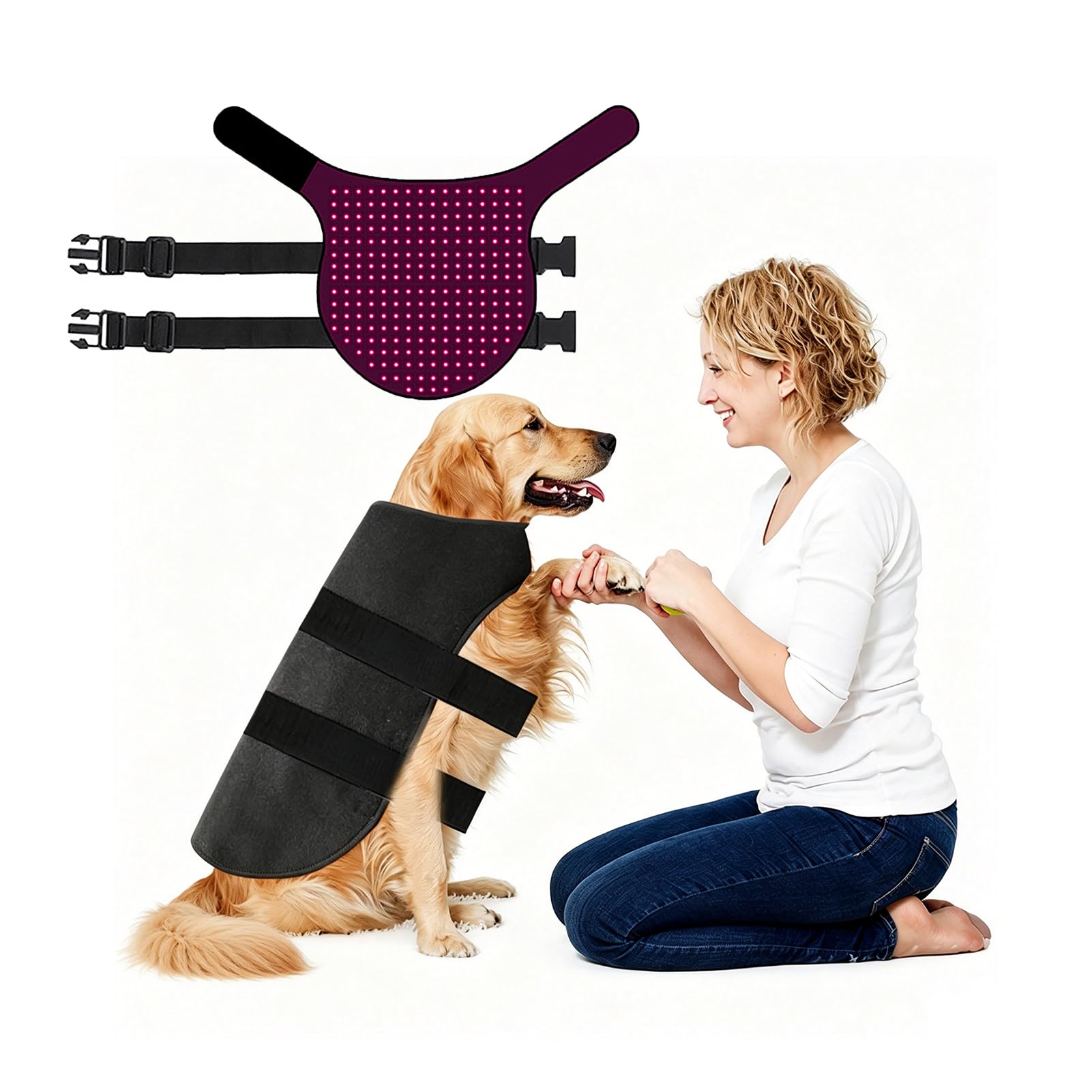 GOURIXIN 660Nm Red Light Therapy for Dogs, 850Nm Near Infrared Therapy Pad L