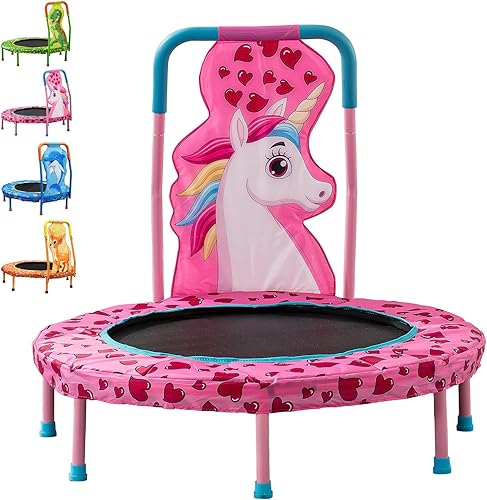 Miniatura 18 de Mini Trampolín Sin Espacios de 36" Trampolín para Niños Pequeños con Mango para Niños, Trampolín Pequeño para Niños de 36 pulgadas para Interior y