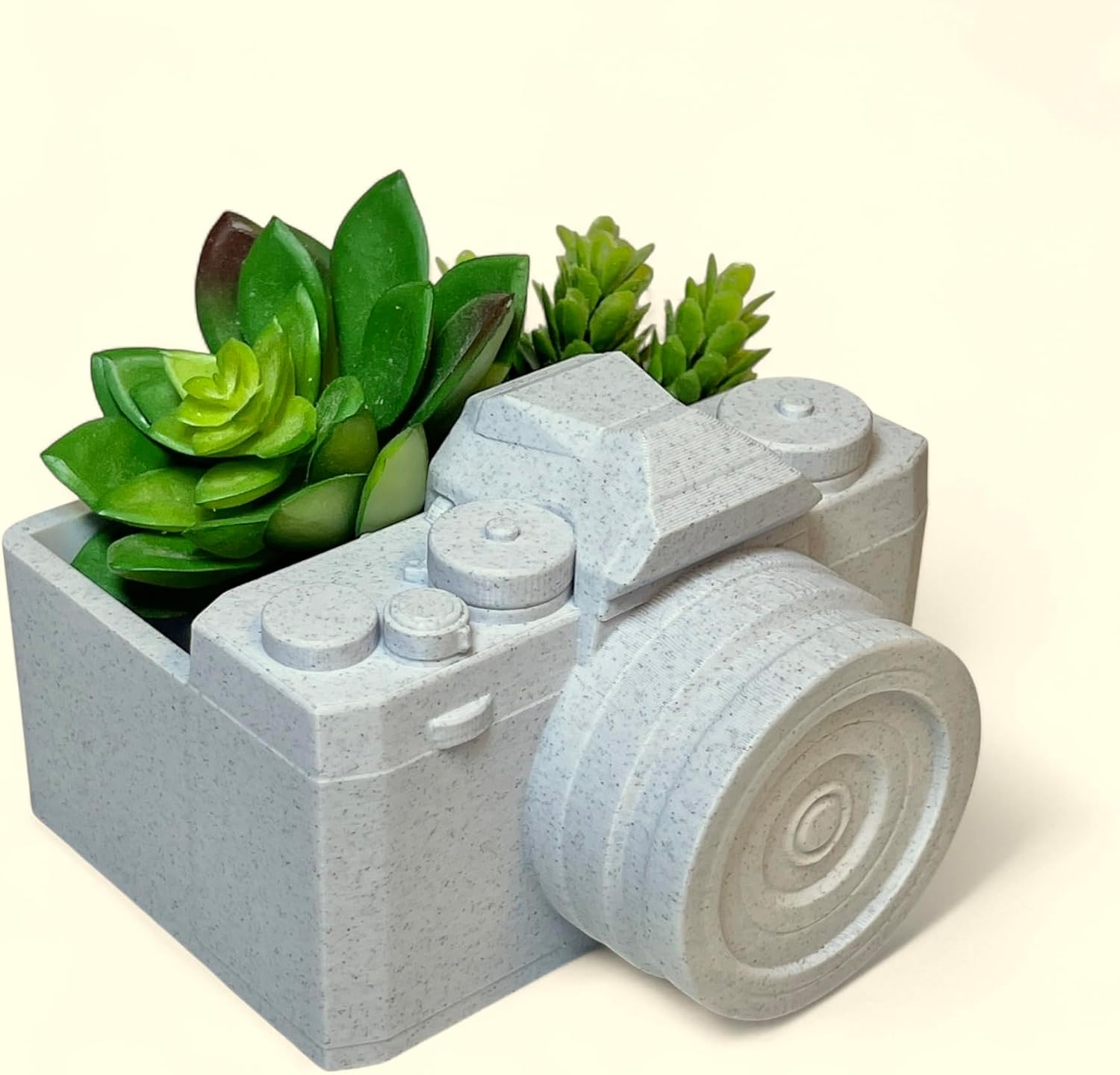 Camera Planter Succulent Home Decor Pot, Photographer Lovers, Indoor Household Planter, Great Gift Ideas (Marble Look)