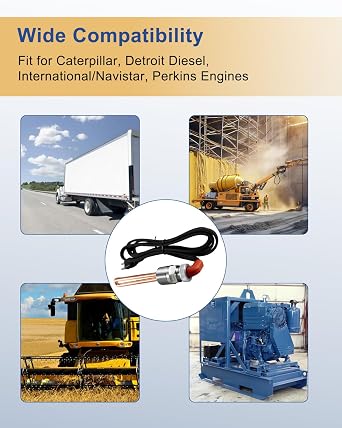 Engine Heater Direct Immersion Style Fits for Caterpillar Detroit Diesel International Navistar Perkins Engines, 1500W 120V 1 NPT Block Herter