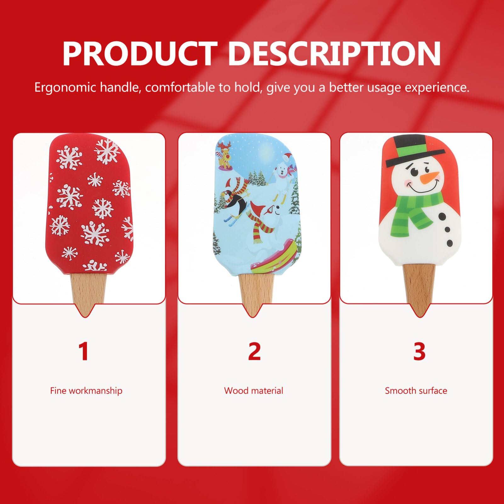 PRETYZOOM 4piezas Espátulas Para Pasteles De Navidad De Utensilios Creativos Para Decorar y Mezclar Crema y Mantequilla Herramientas De Repostería Antiadherentes Accesorios De Cocina