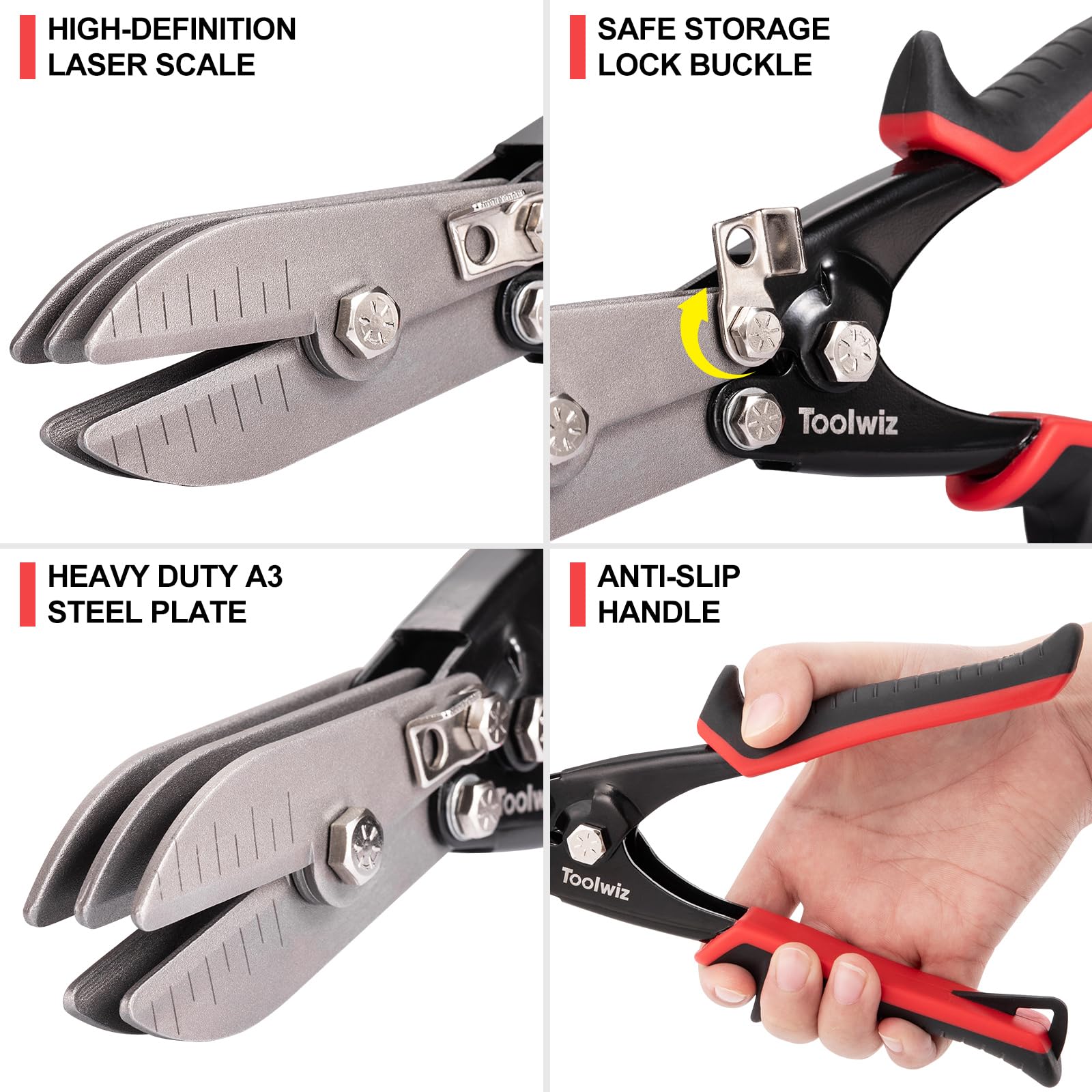 Toolwiz 5-Blade Sheet Metal Tools, Duct Crimping for 24-26 Gauge Downspout, Stove Pipe, Stainless Steel - Image 4