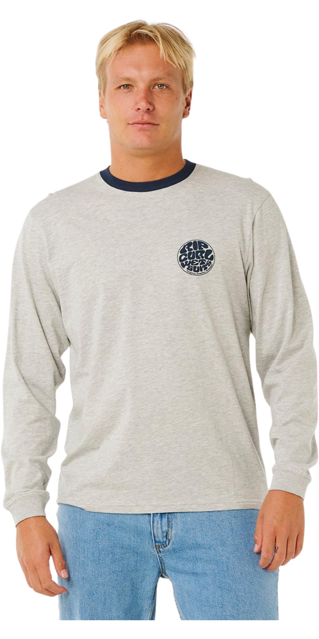 RIP CURL 2026 Mens Wetsuit Icon Long Sleeve Tee 104MTE - Grey Marle