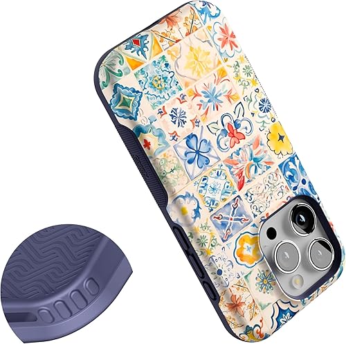 Vista 360 de Casely Funda para iPhone 15 Pro Jardín Secreto Flores mixtas Funda atrevida Compatible con MagSafe y botón de acción Jardín Secreto Floral